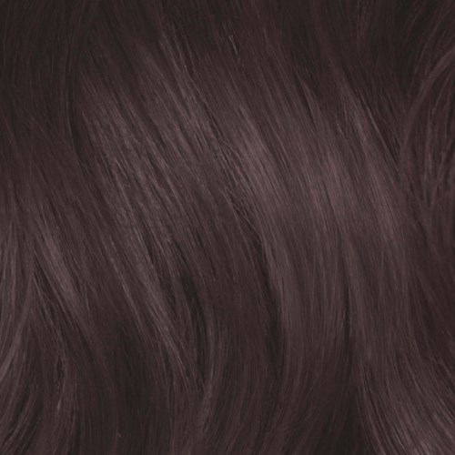 Close-up van glad, donkerbruin haar met een glanzende textuur.