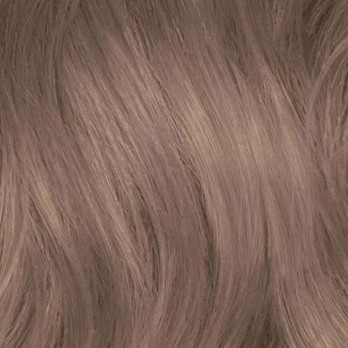 A close-up of wavy hair in light brown color with a smooth texture.