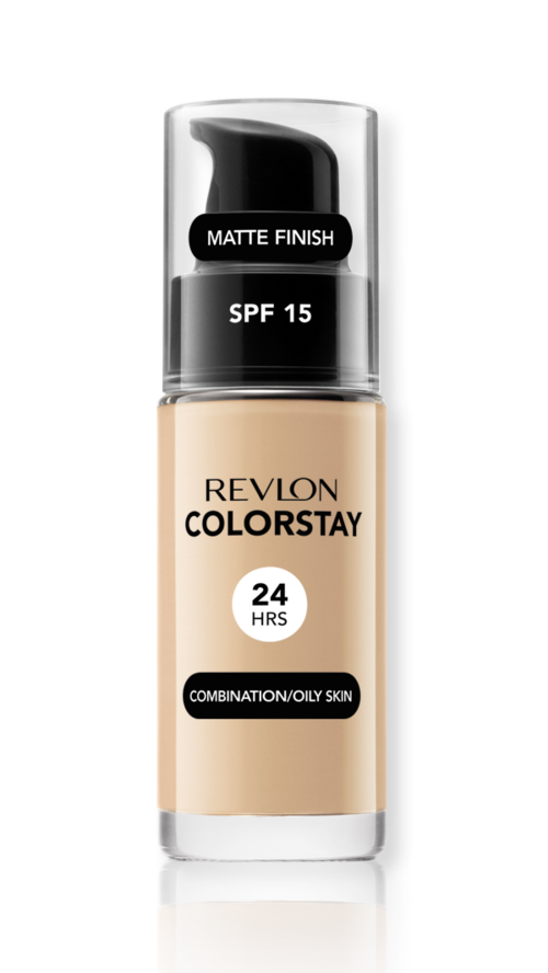 En flaska foundation med SPF 15, matt finish, för oljig hud, som ger 24 timmars täckning.