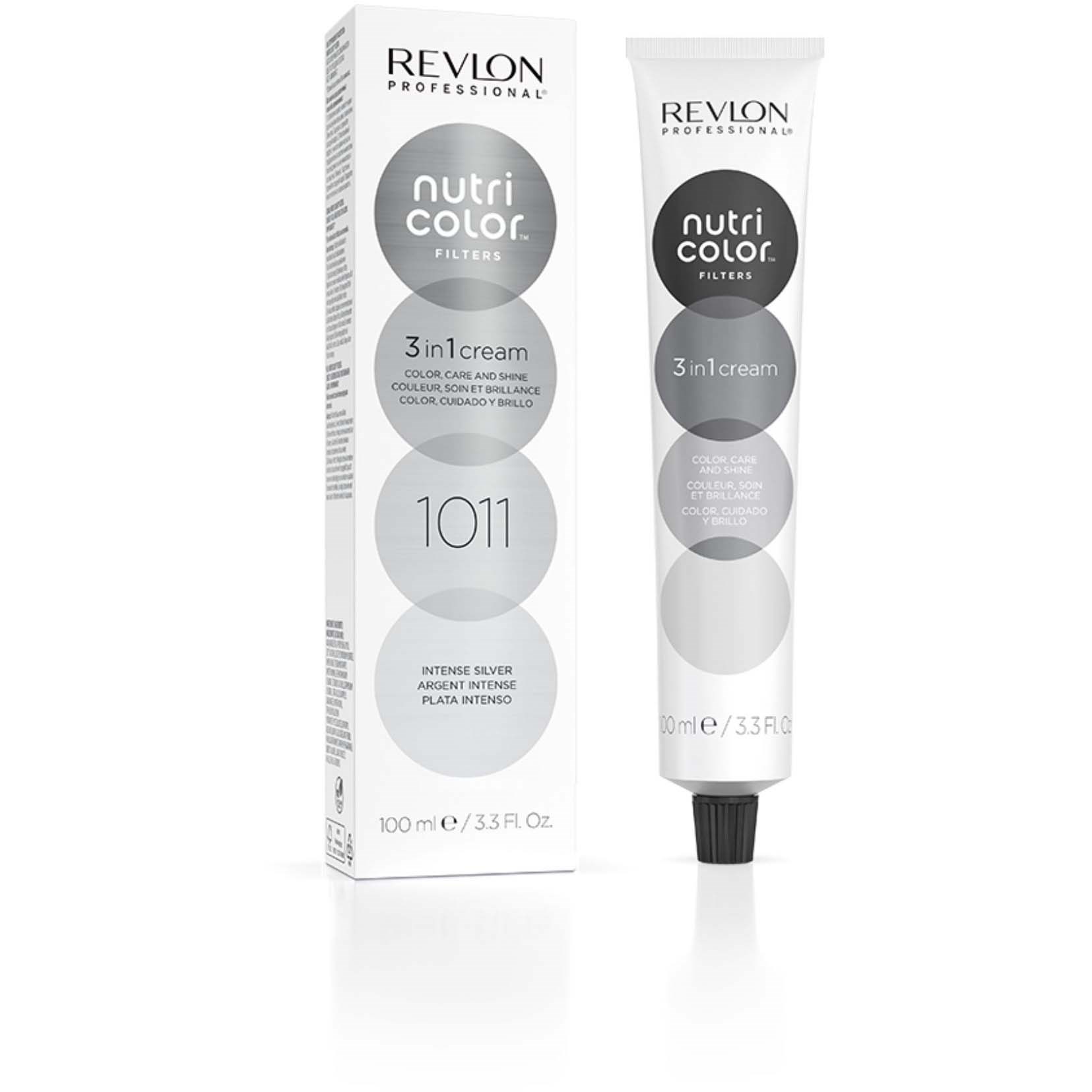 Permanent hårfarve creme Revlon Nutri Color 1011 Intense Silver 100 ml 3-i-1