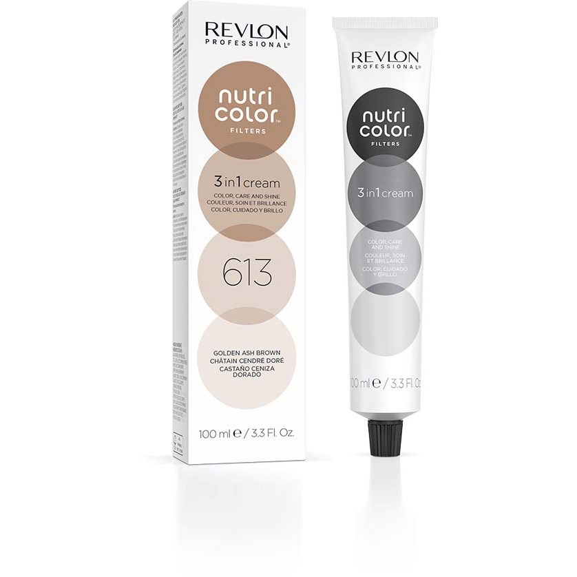Läs mer om Revlon Nutri Color Filters 3-in-1 Cream 100 ml 613 Golden Ash Brown