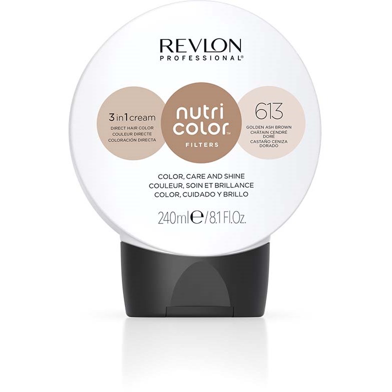 Läs mer om Revlon Nutri Color Filters 3-in-1 Cream 240 ml 613 Golden Ash Brown