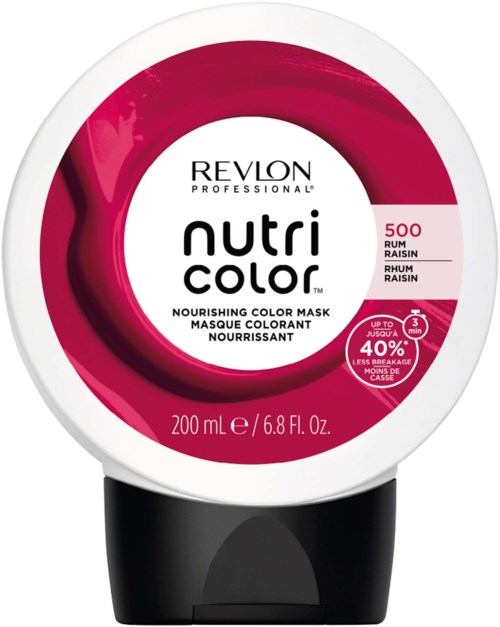 Nutri color näringsrik färgmaskbehållare med Revlon Professional-logga och rosa och vit etikett.