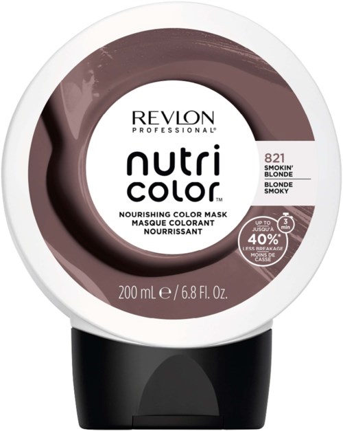 Revlon Nutri Color näringsgivande inpackning i rund burk med svart lock, nyans 821 Smokin Blonde.