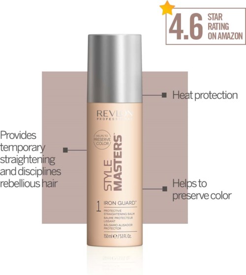Revlon Style Masters slutprodukter med värmeskydd, hjälper till att bevara färg och rakar ut motsträvigt hår.