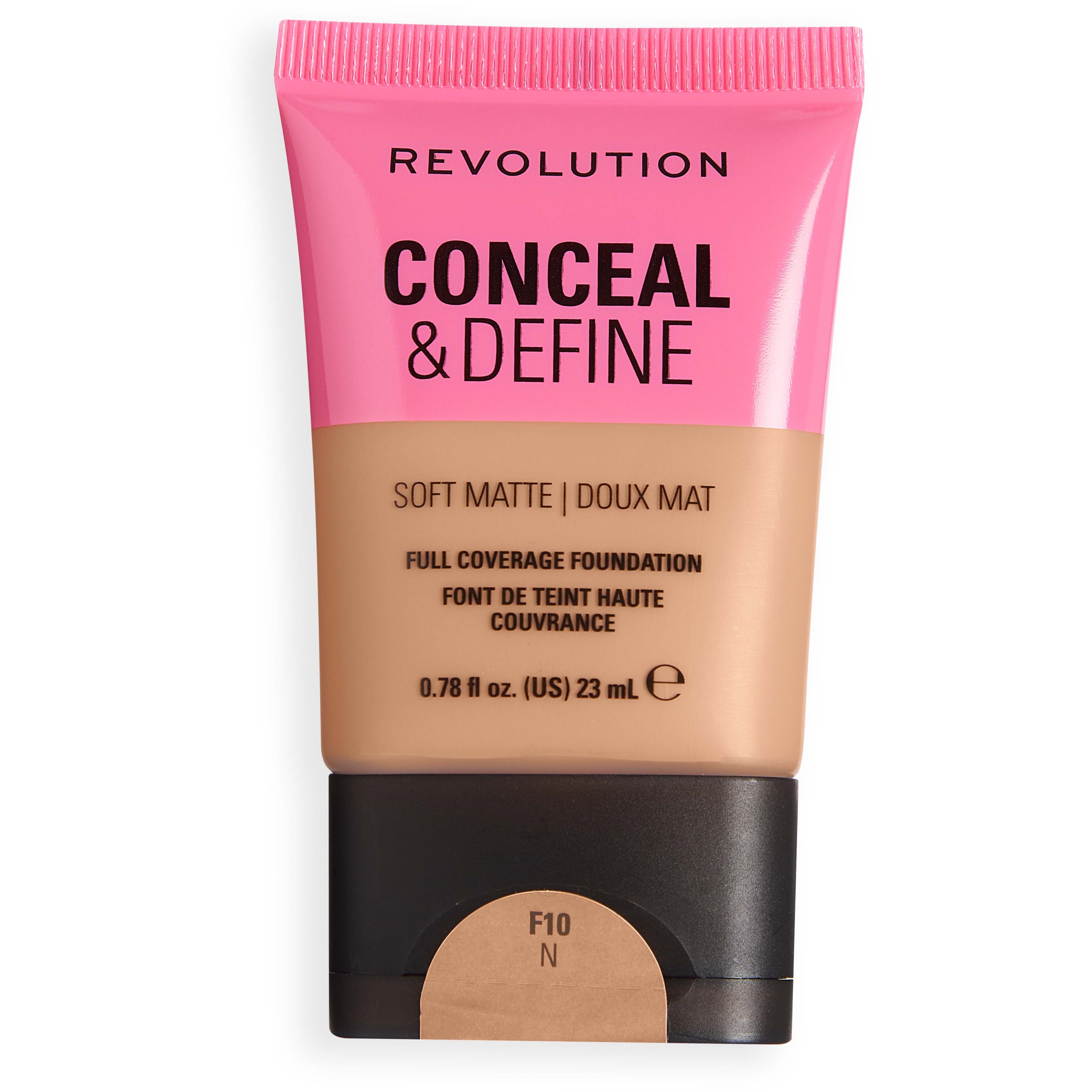 Revolution Beauty London Conceal and Define Soft Matte Tube Foundation F10N