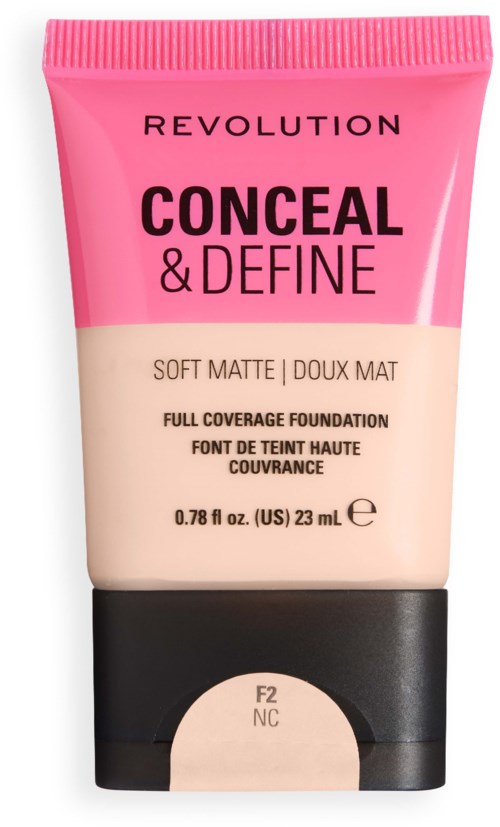 Tube Revolution Conceal & Define foundation in lichte kleur F2 NC met zwarte dop.
