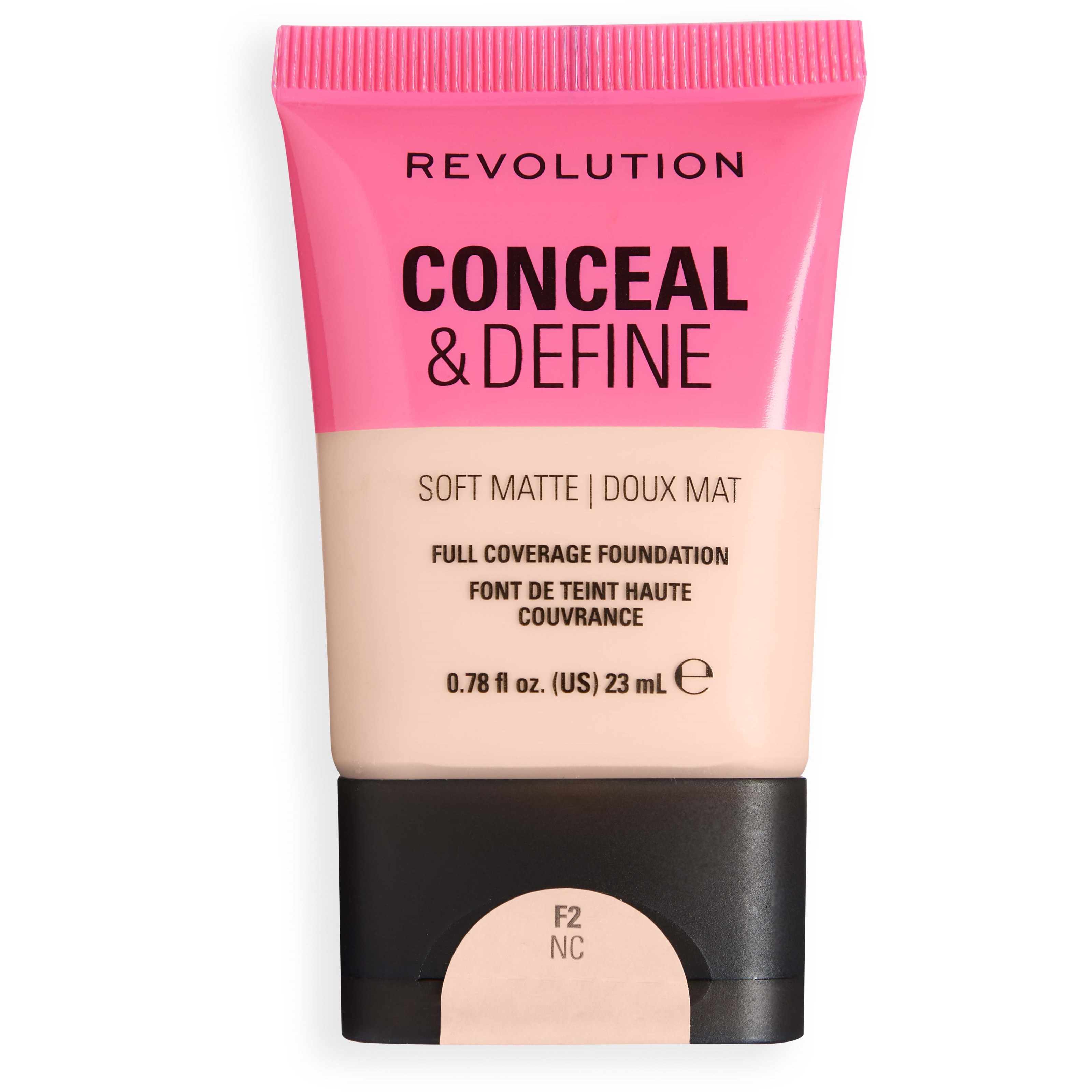 Revolution Beauty London Conceal and Define Soft Matte Tube Foundation F2NC