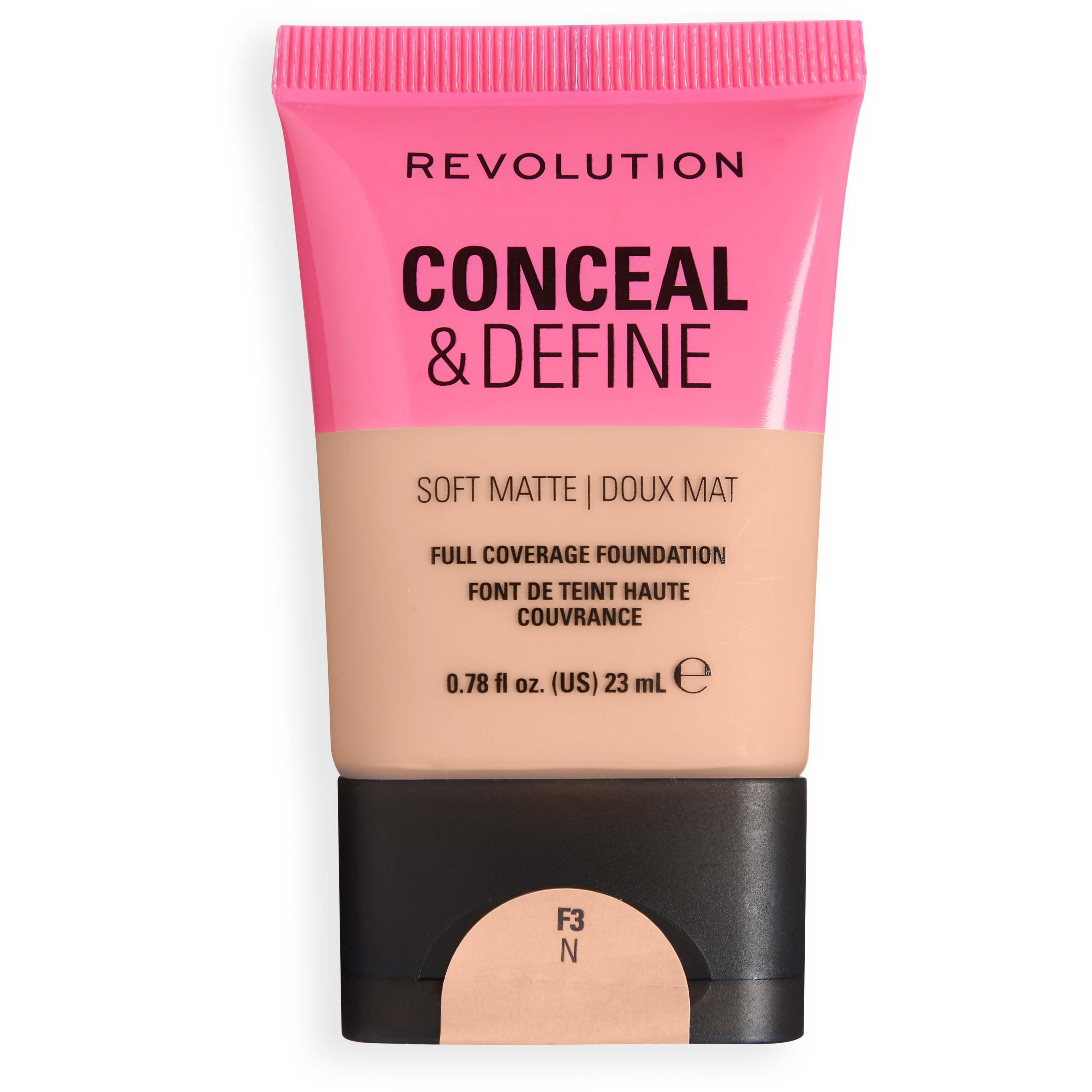 Revolution Beauty London Conceal and Define Soft Matte Tube Foundation F3N