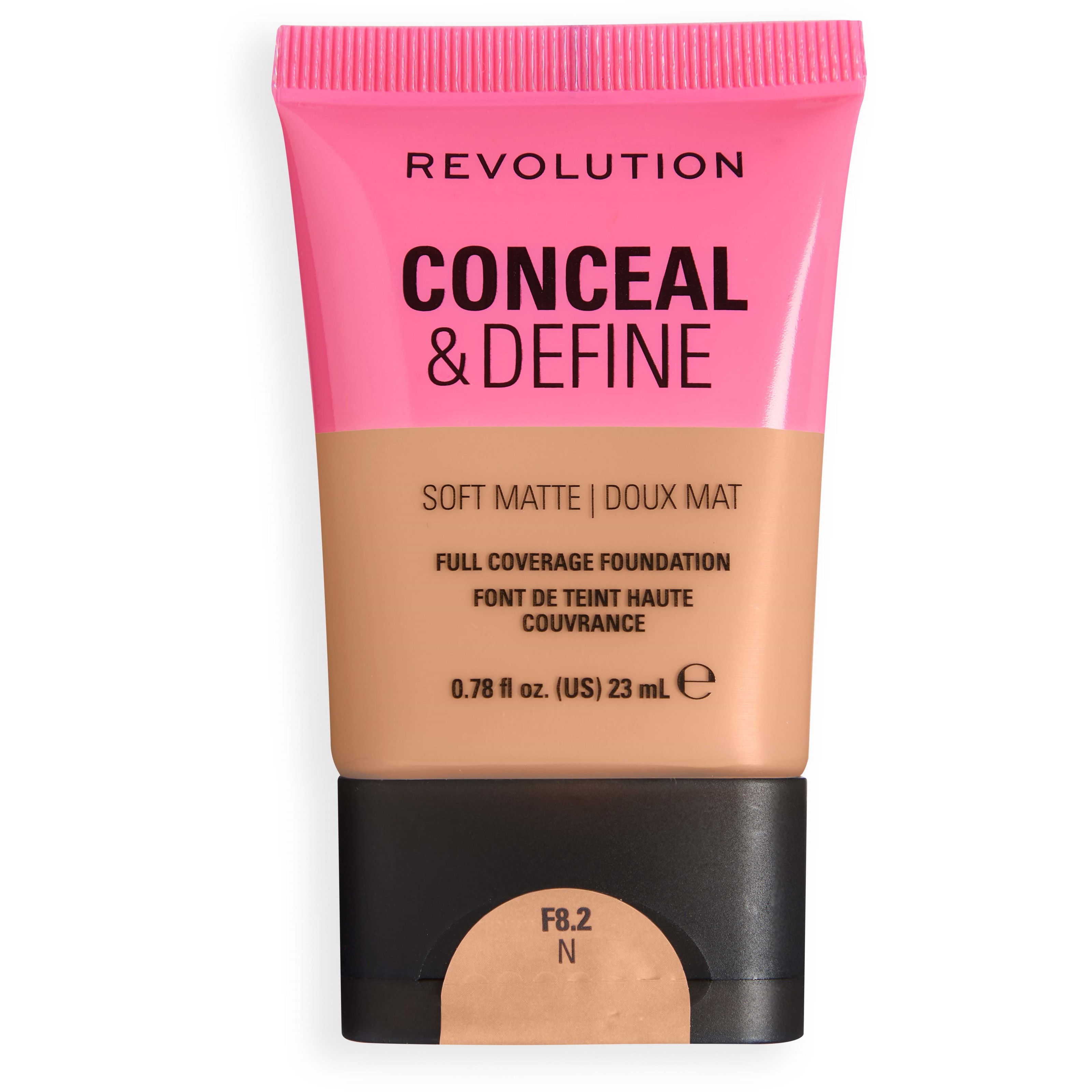 Revolution Beauty London Conceal and Define Soft Matte Tube Foundation F8.2N