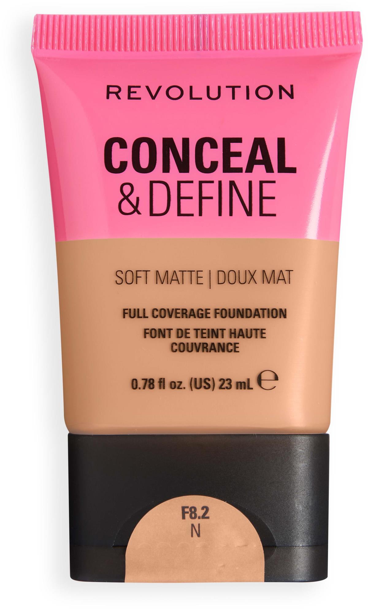 Revolution Beauty London Conceal and Define Soft Matte Tube Foundation F8.2N