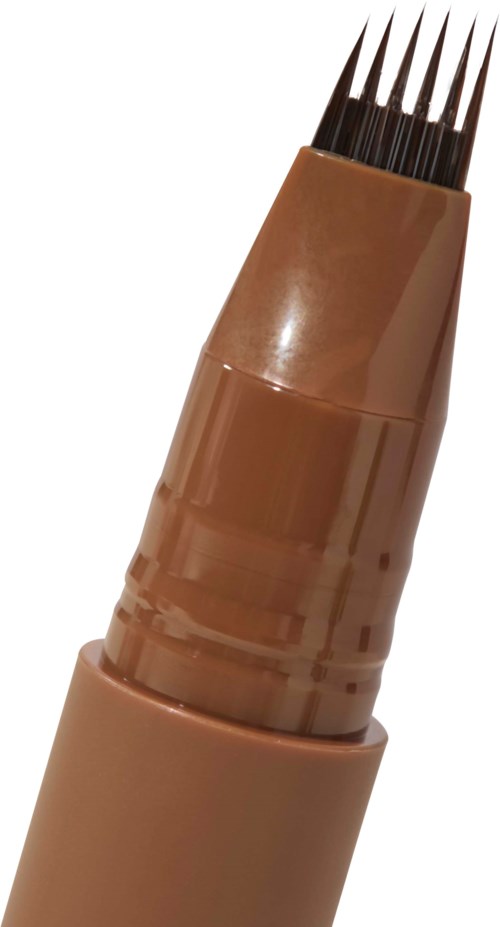 En stylus med brun krop og metalspids, bruges til at tegne eller skrive på skærme.