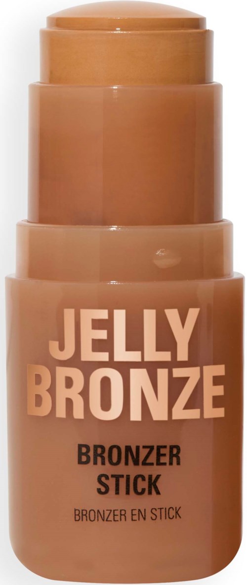 En brun bronzer-sticka som är märkt 'Jelly Bronze' och 'Bronzer Stick'.