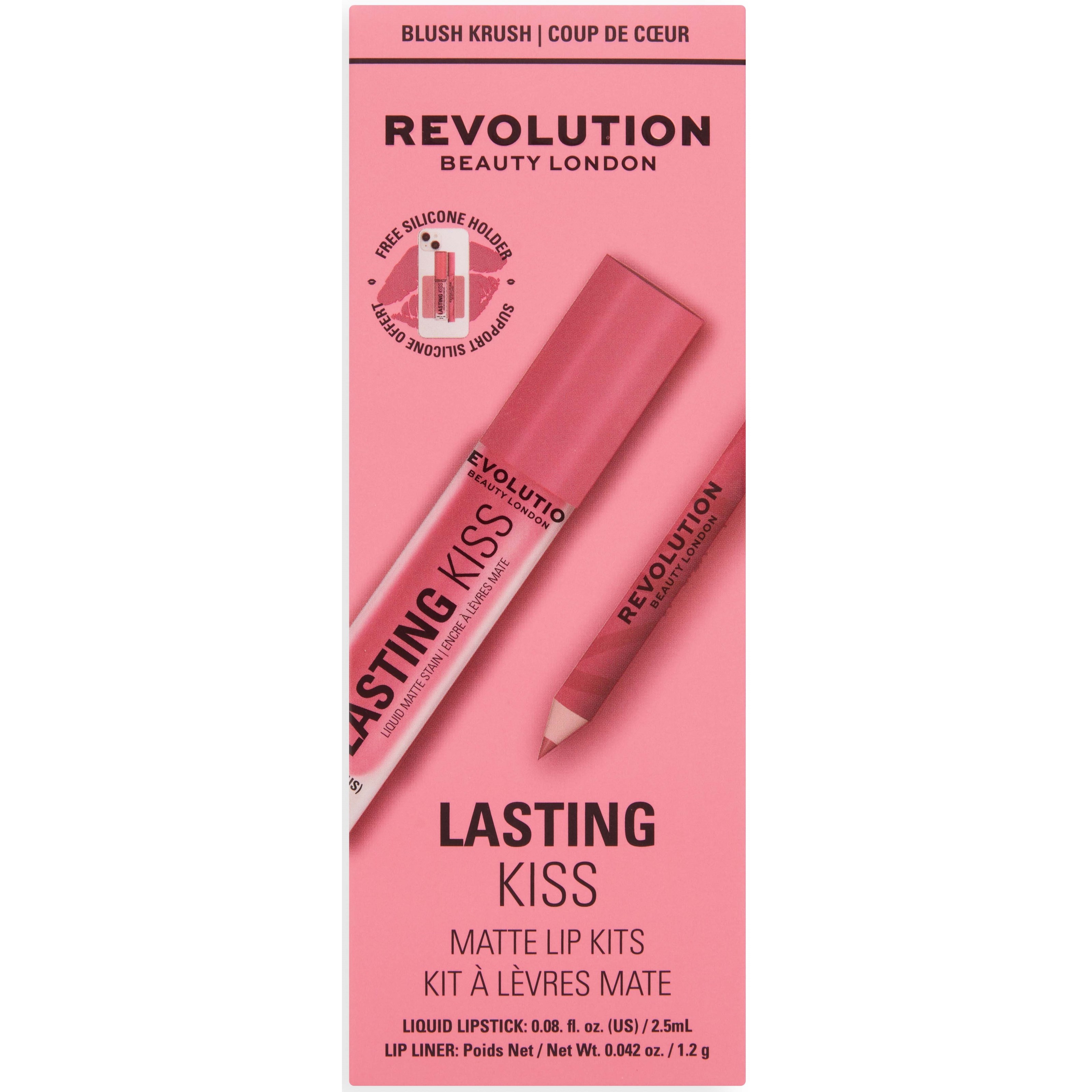 Revolution Beauty London Lasting Kiss Matte Lip Kit Blush Krush