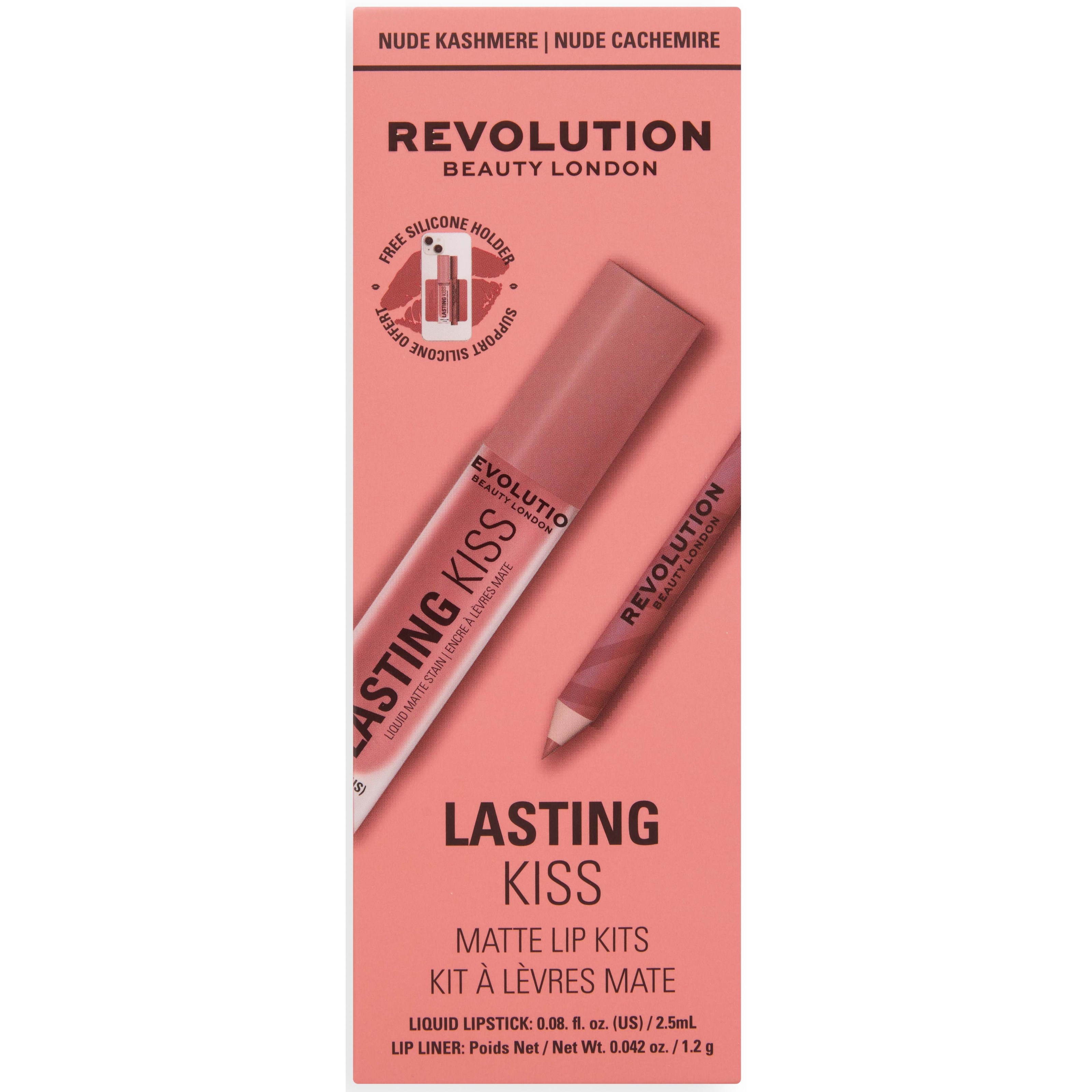 Revolution Beauty London Lasting Kiss Matte Lip Kit Nude Kashmere