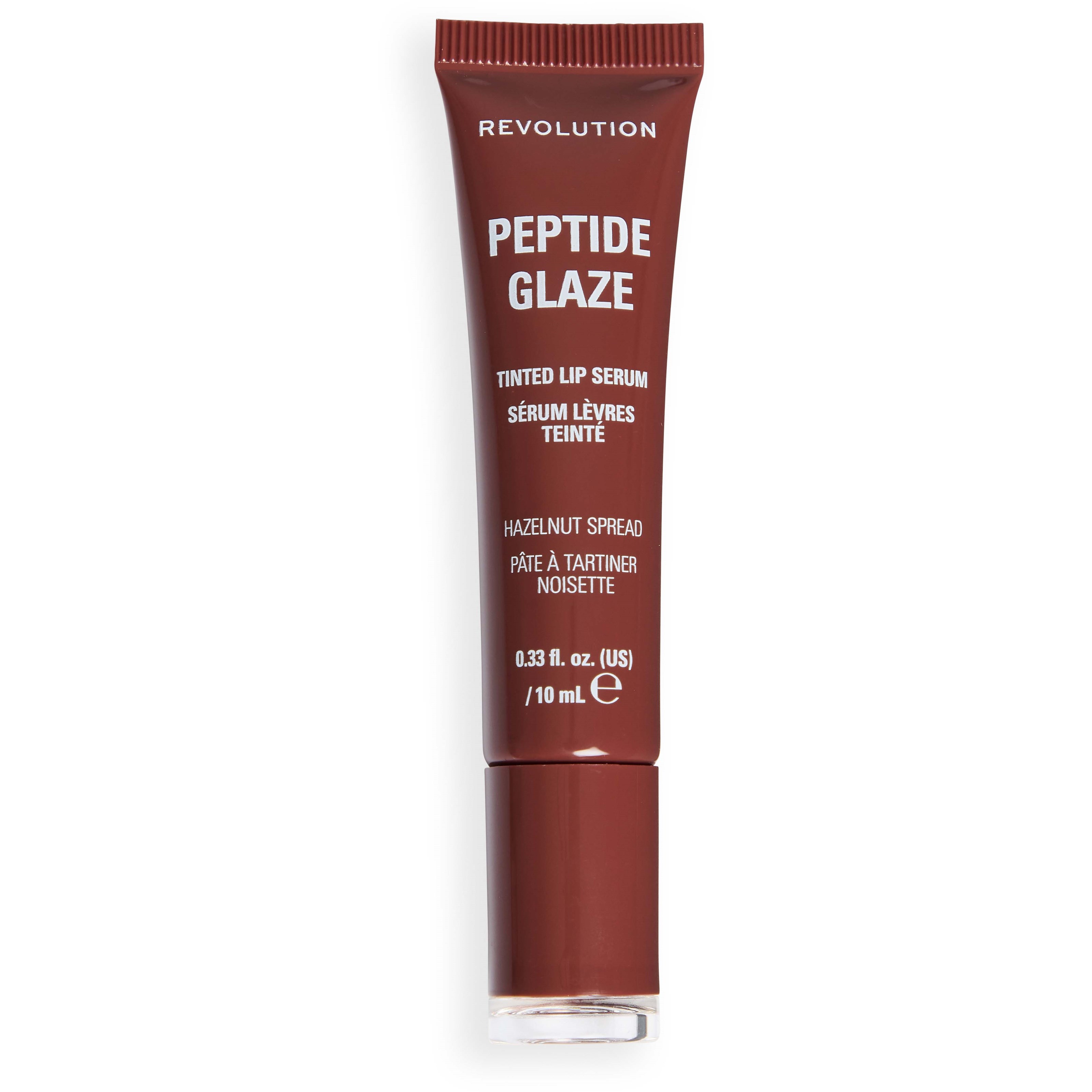Revolution Beauty London Peptide Glaze Tinted Lip Serum Hazelnut Spread