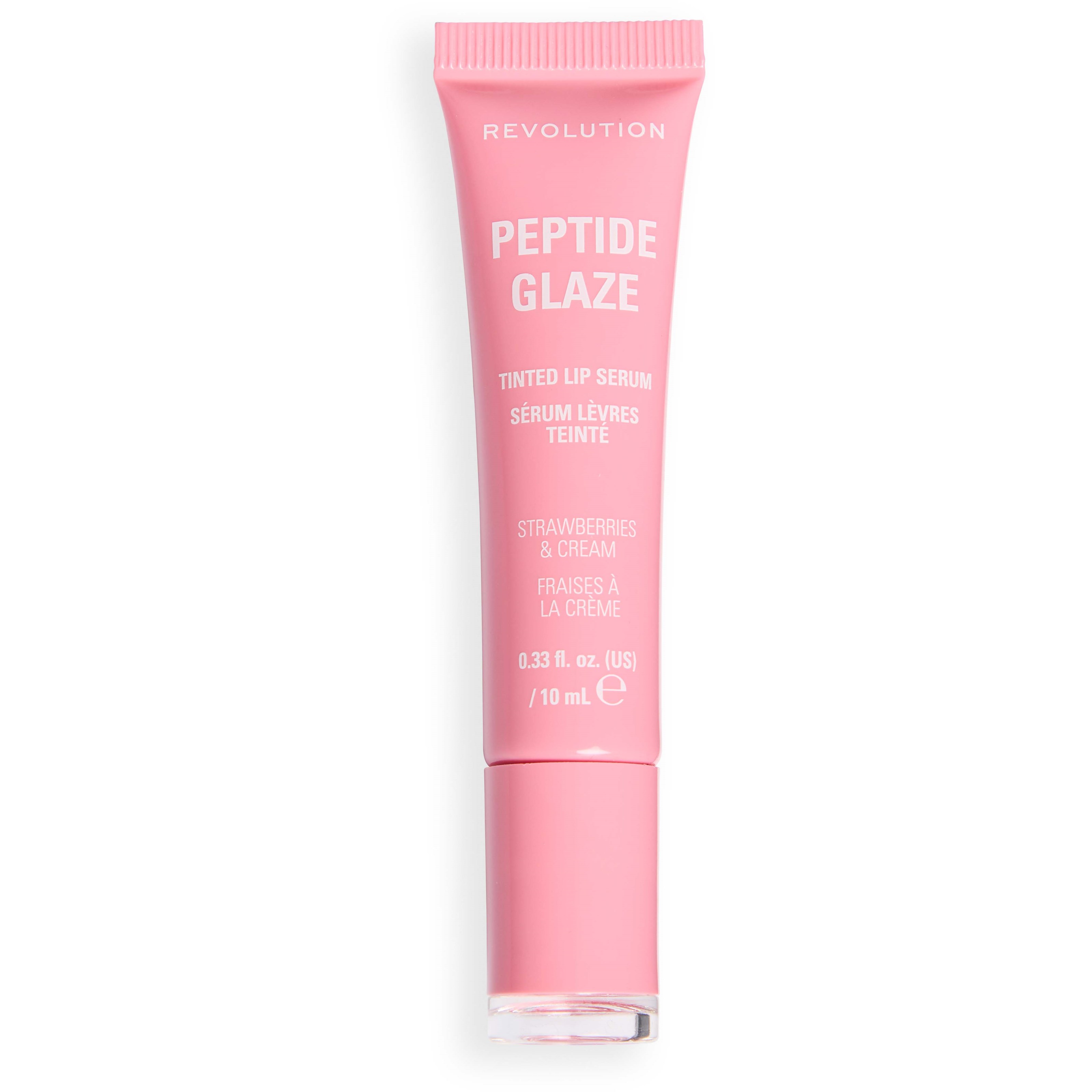 Revolution Beauty London Peptide Glaze Tinted Lip Serum Strawberries & Cream