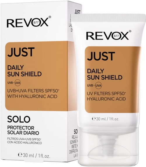 Krem przeciwsłoneczny REVEX Just Daily Sun Shield z kwasem hialuronowym, SPF 50+, 30 ml.