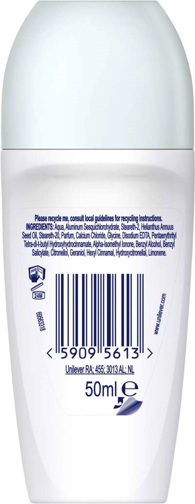 En hvit flaske med strekkode, 50 ml størrelse, og tekst som oppgir ingredienser og instruksjoner.
