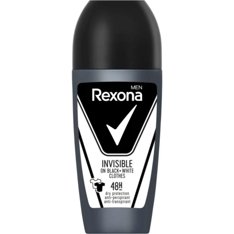 Rexona Men 48h Invisible black + white roll-on 50 st från Rexona