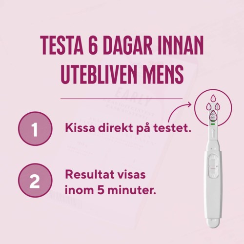 Teststrip met instructies voor het testen op mannen, wacht vijf minuten op de resultaten.