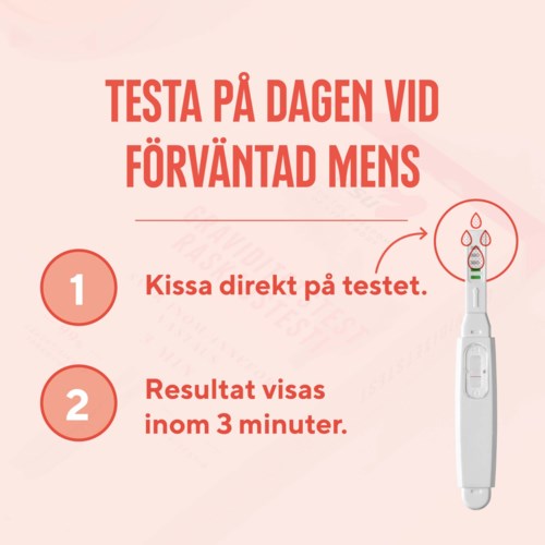 Instructies voor het gebruik van een testapparaat thuis: kus de tester, wacht drie minuten voor de resultaten.