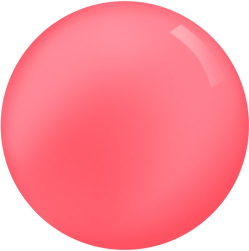 En stor, glänsande rosa sfär med en liten vit reflektion, ser slät och tredimensionell ut.