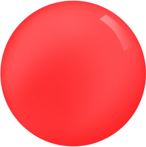 En stor, glänsande röd sfär med en ljusreflektion på ytan.