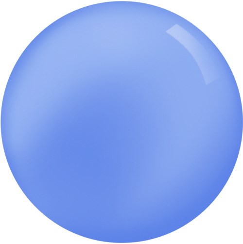 En blank, glänsande blå glob med ljusreflexer och slät yta.