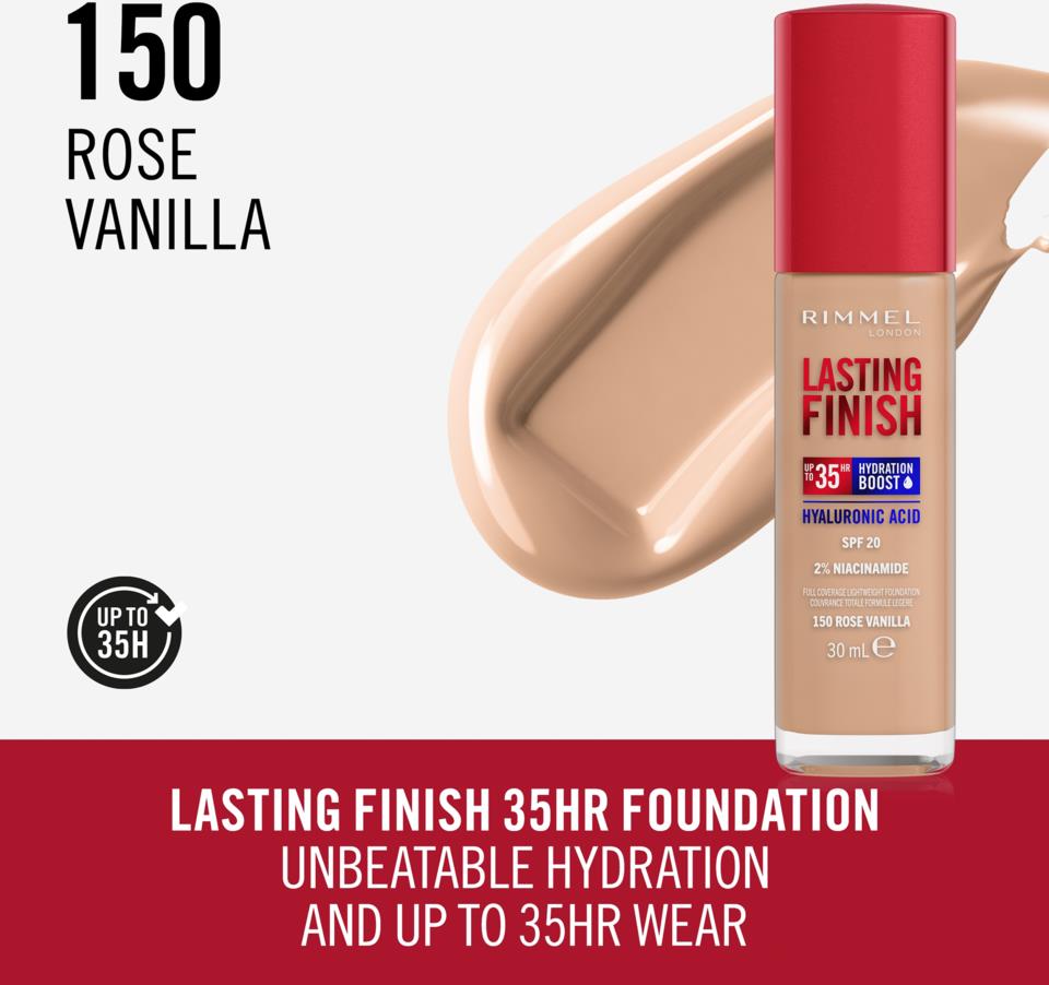 Rimmel Clean Lasting Finish Foundation 150 Rose Vanilla 30 ml
