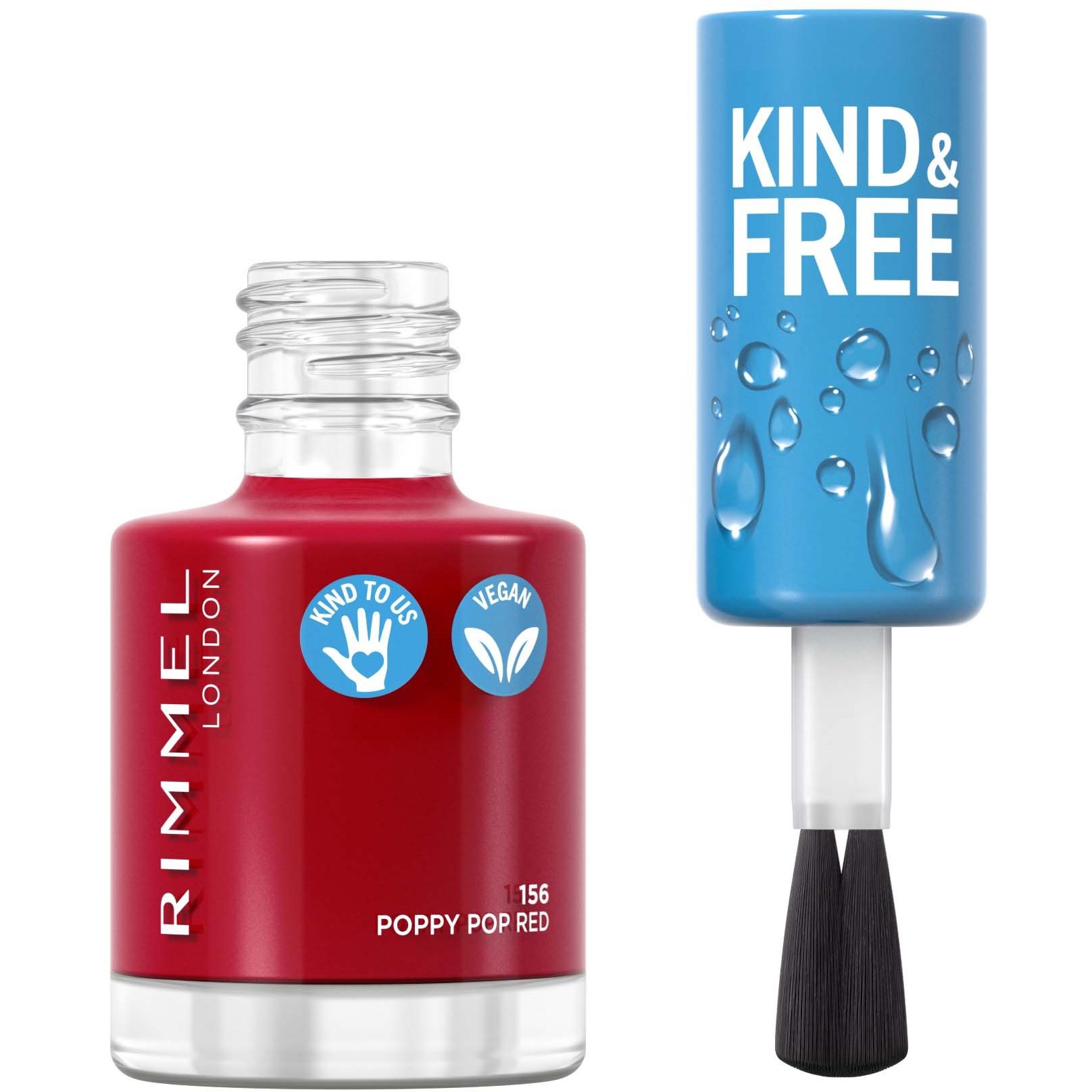 Alternativ bild 1 för Rimmel Kind & Free Clean Nail 156 Poppy Pop Red
