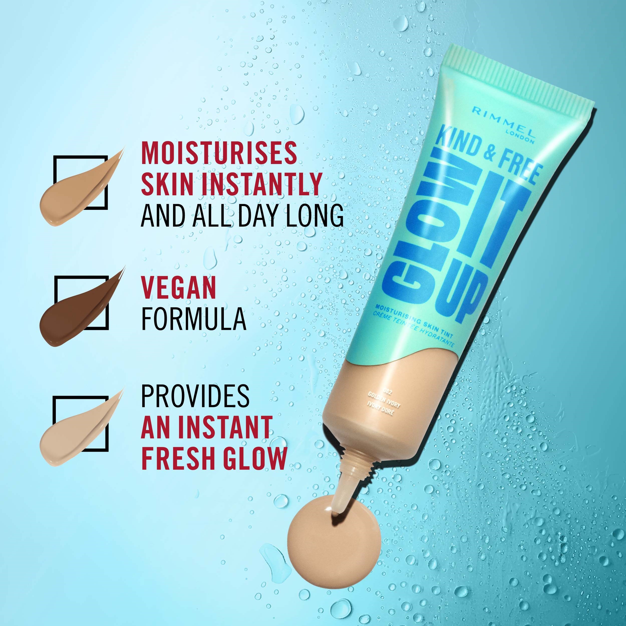 Rimmel Kind & Free Glow It Up Moisturising Skin Tint Fair Porcelain 01 (obrázok 8)