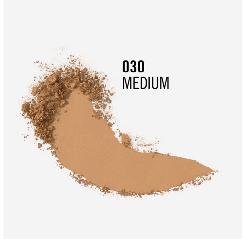 En medium nyans av puderfoundations eller concealer med siffran 030 och ordet 'MEDIUM' på vit bakgrund.