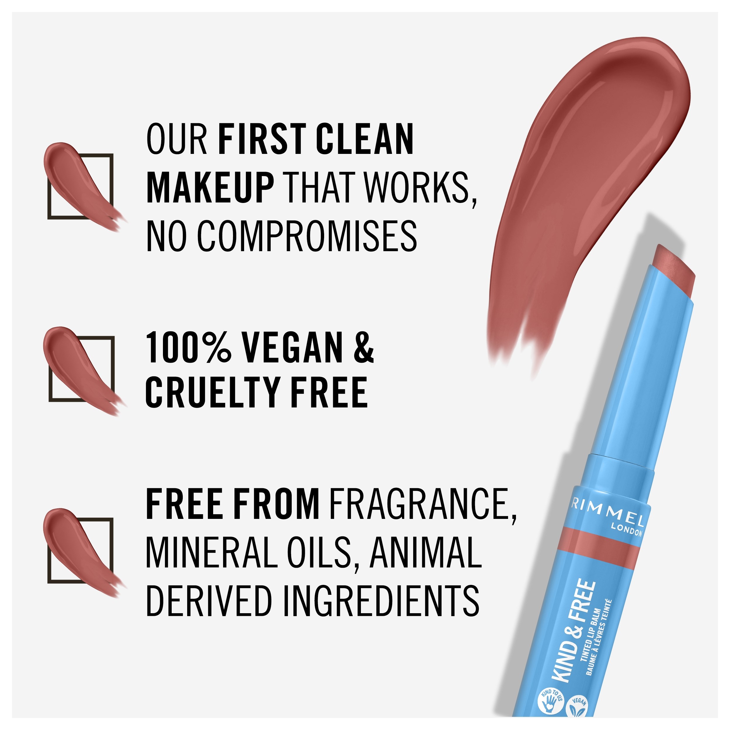 Rimmel Kind & Free Tinted Lip Balm 002 Natural Apricot (obrázok 5)