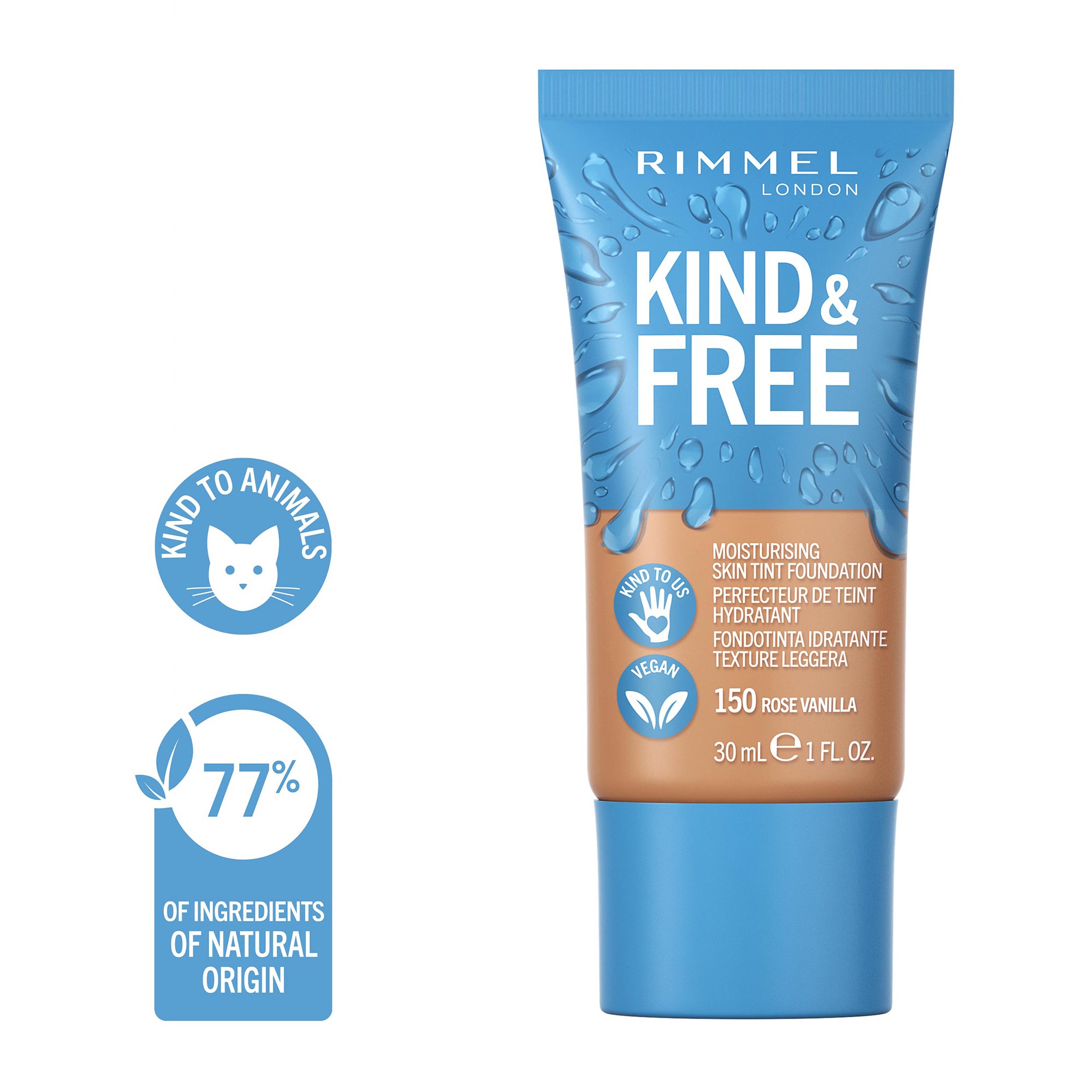 Rimmel Kind & Free Skin Tint Foundation Rose Vanilla 150 (obrázok 5)