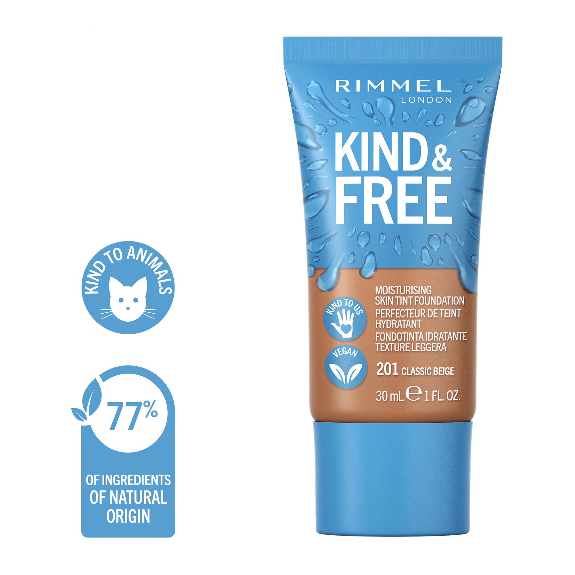 Rimmel Kind & Free Skin Tint Foundation Classic Beige 201 (obrázok 5)