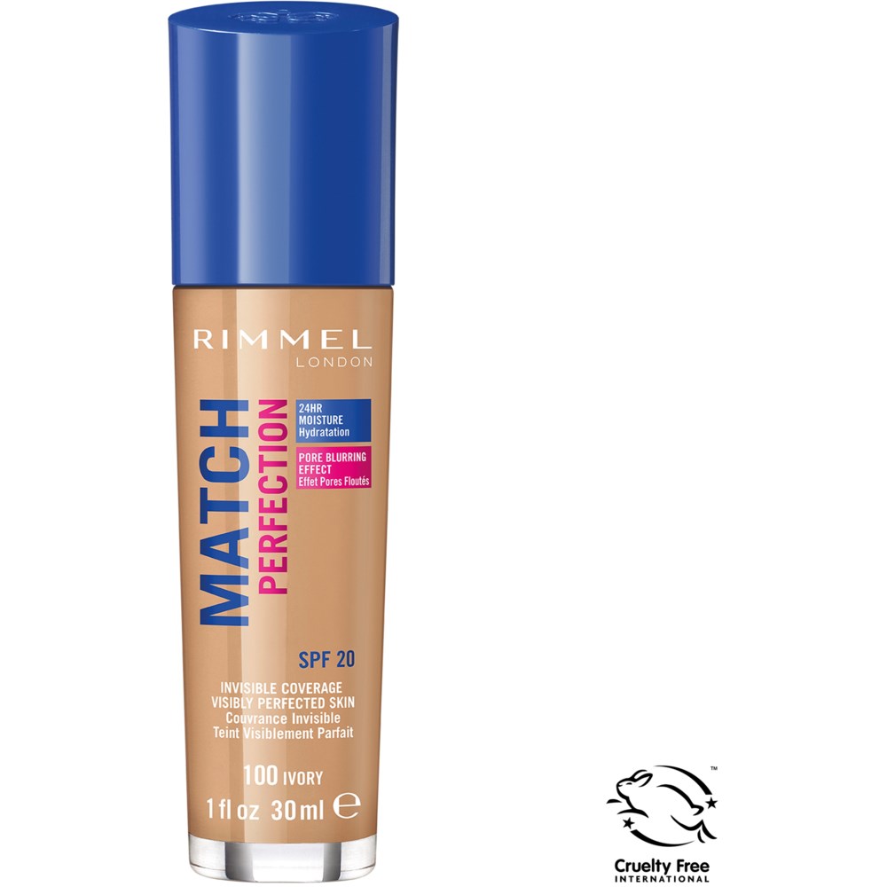 Rimmel Rimmel Match Perfection Liquid Foundation 100 Ivory