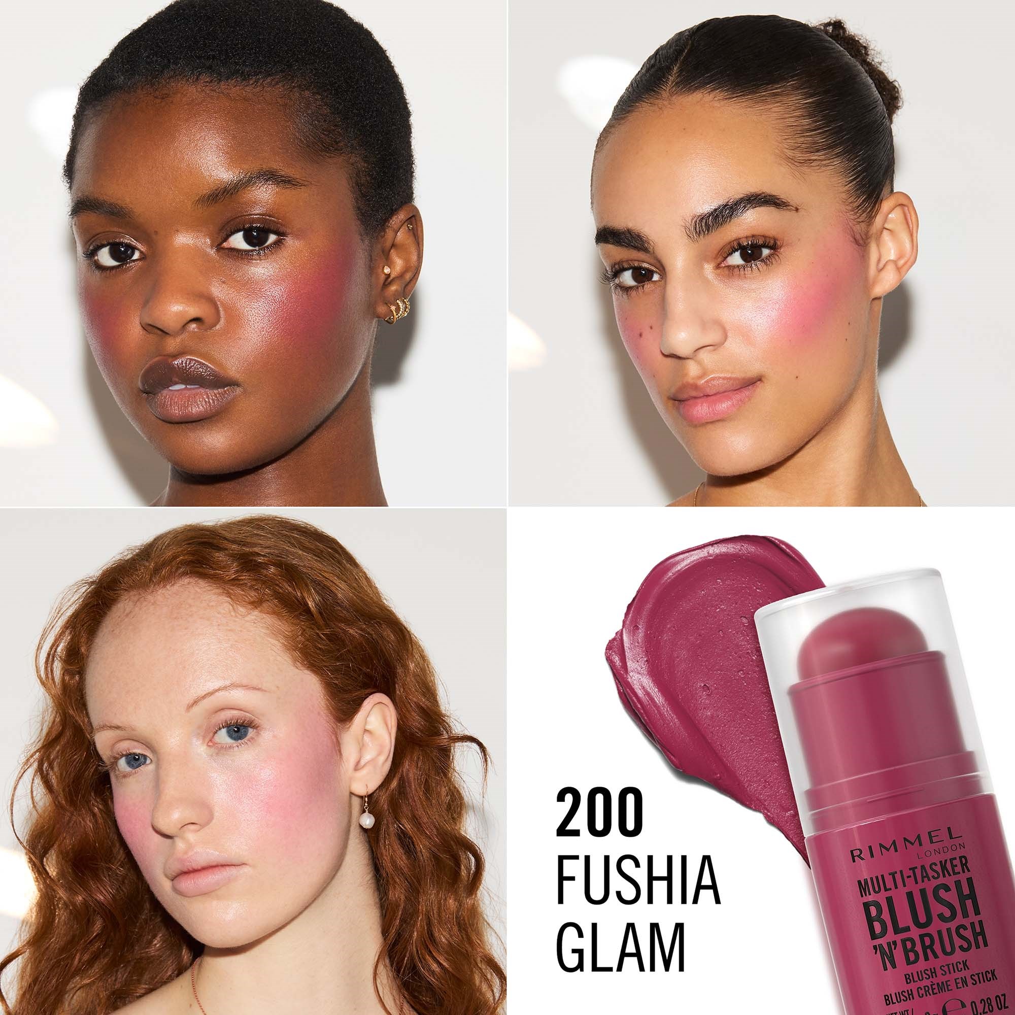 Rimmel Multitasker On The Go Blush Stick 200 Fushia Glam (obrázok 5)