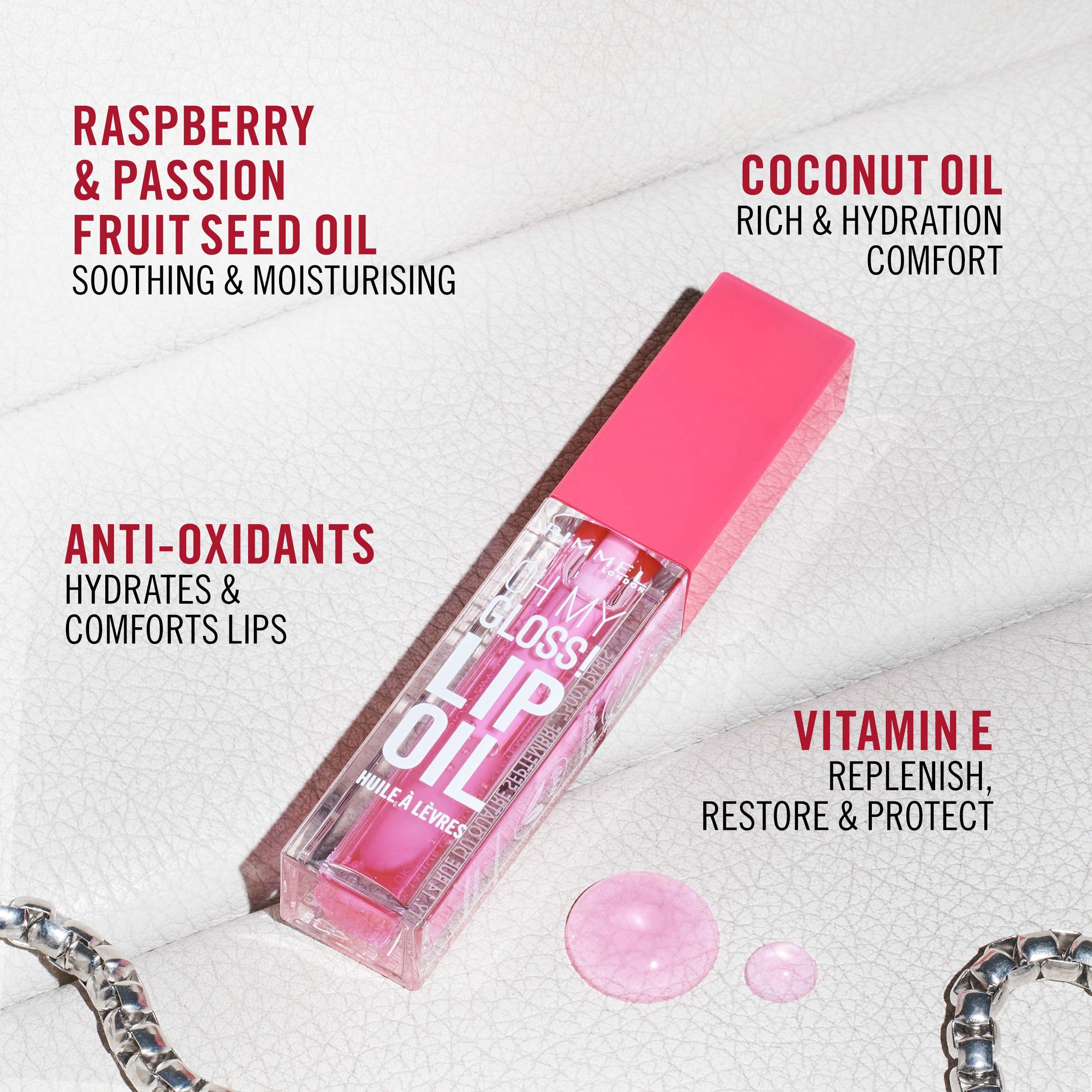 Rimmel Oh My Gloss! Lip Oil Lip Gloss 001 Pink Flush (obrázok 7)