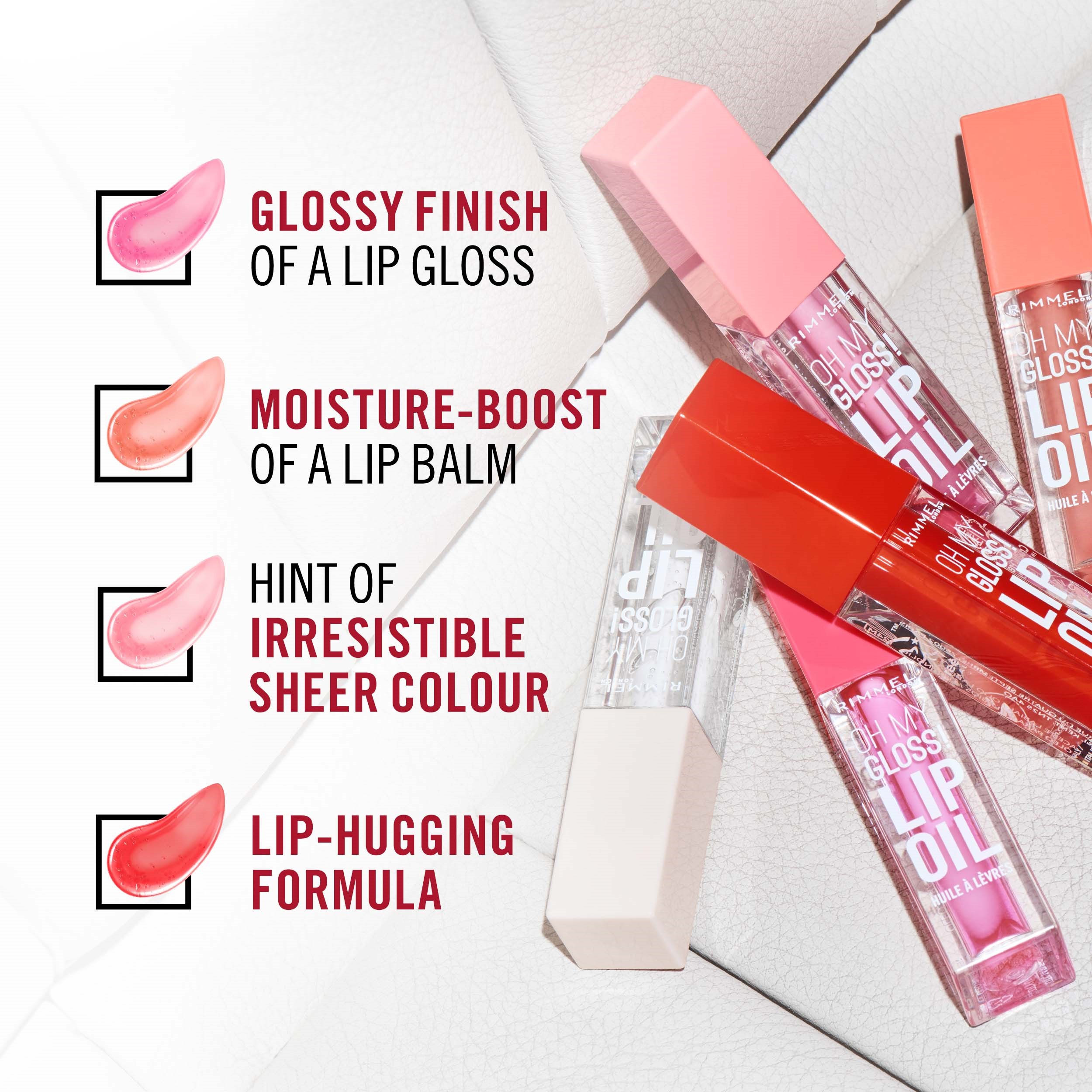 Rimmel Oh My Gloss! Lip Oil Lip Gloss 001 Pink Flush (obrázok 8)