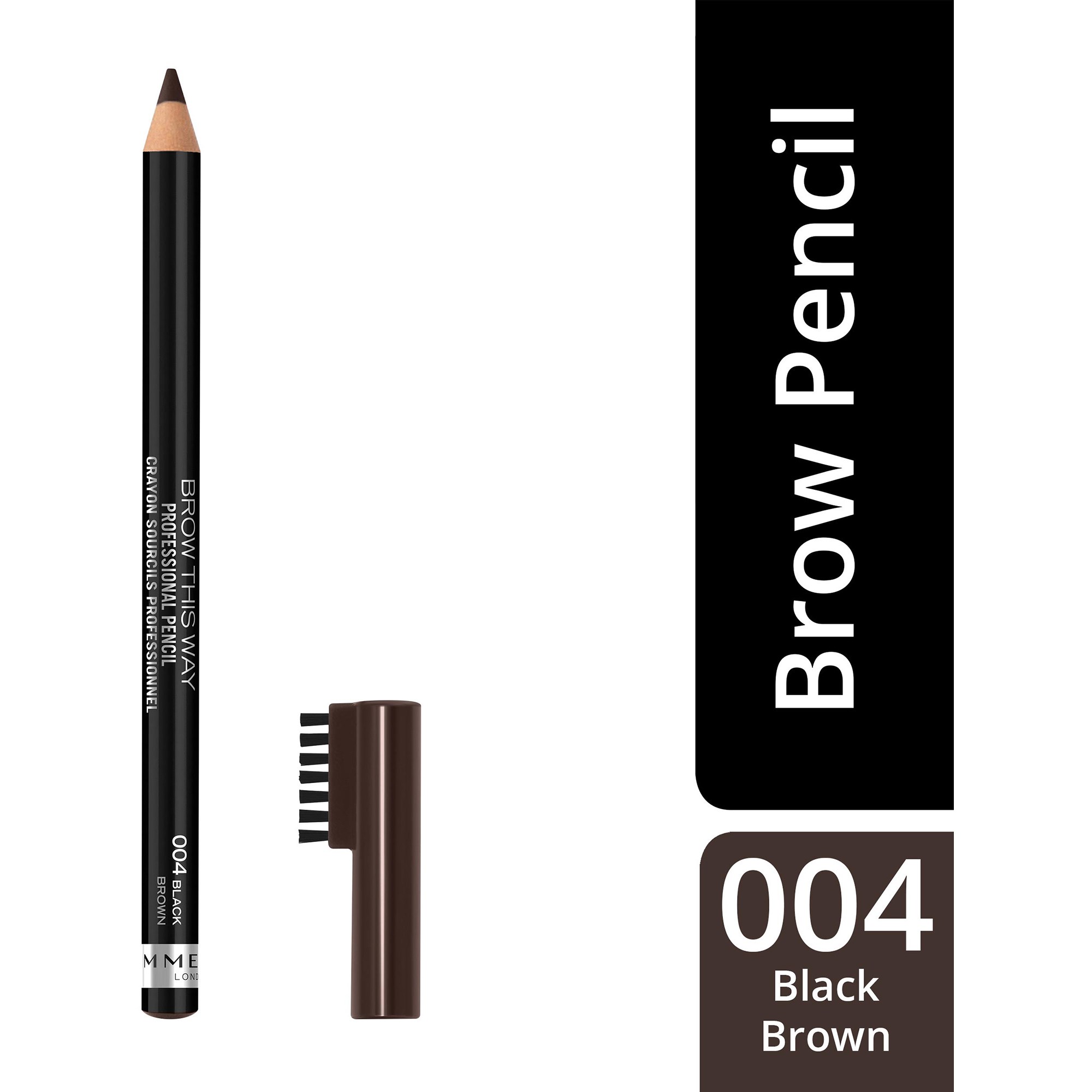 Alternativ bild 1 för Rimmel Brow This Way Eyebrow Pencil Black Brown 004