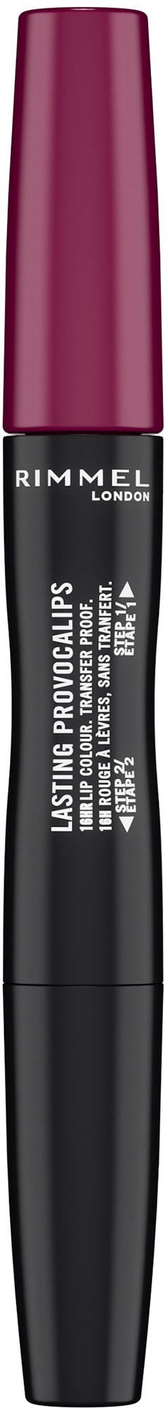 En svart och rosa tub av Rimmel London lasting provocalips läppstift.