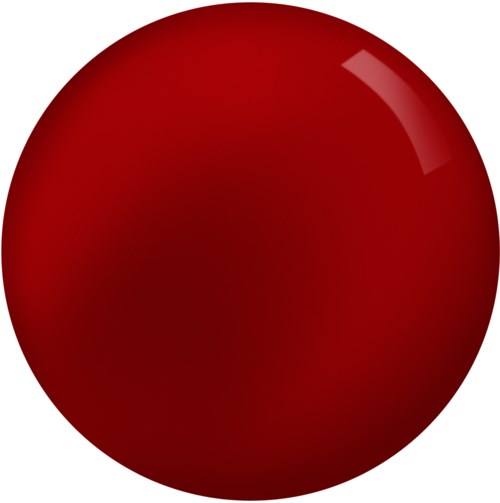 Eine große rote Kugel, die glänzend und glatt aussieht.