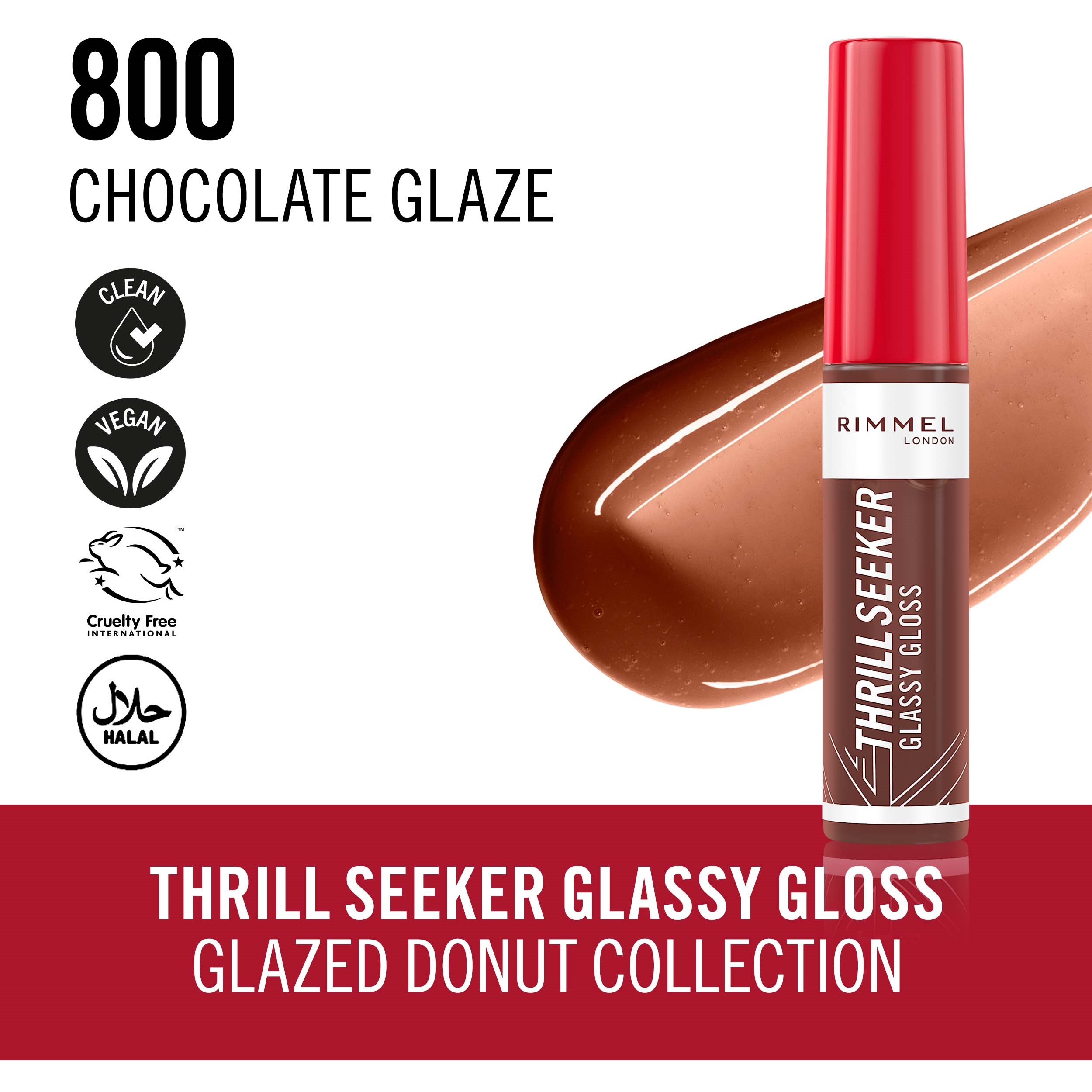 Alternativ bild 1 för Rimmel London Thrill Seeker Glassy Gloss 800 Chocolate Glaze 10 m