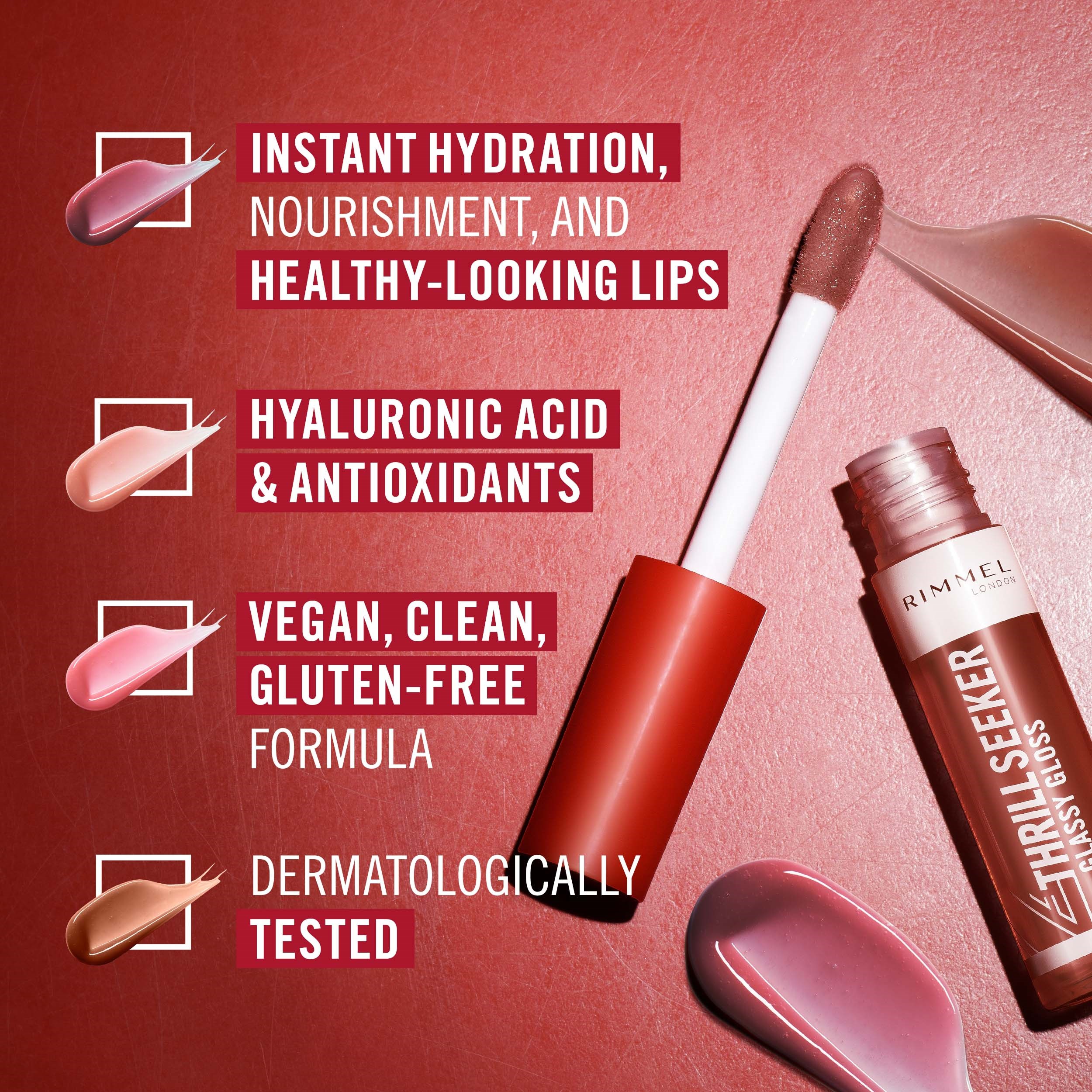 Rimmel Thrill Seeker Glassy Gloss Lip Gloss Frosted berry 750 (obrázok 8)