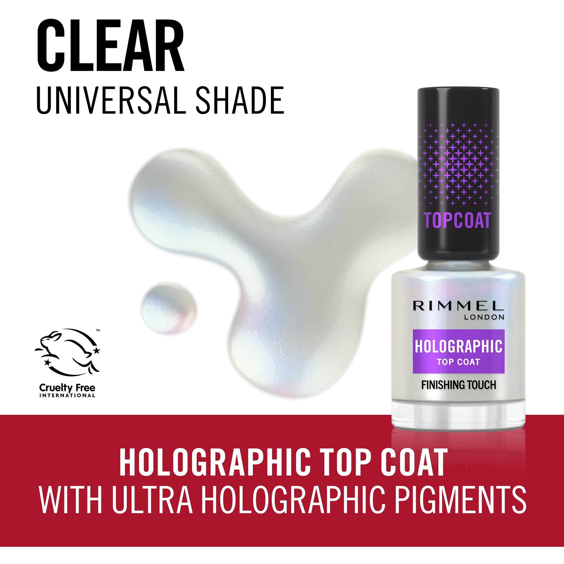 Alternativ bild 1 för Rimmel Top Coat Holographic 12 ml