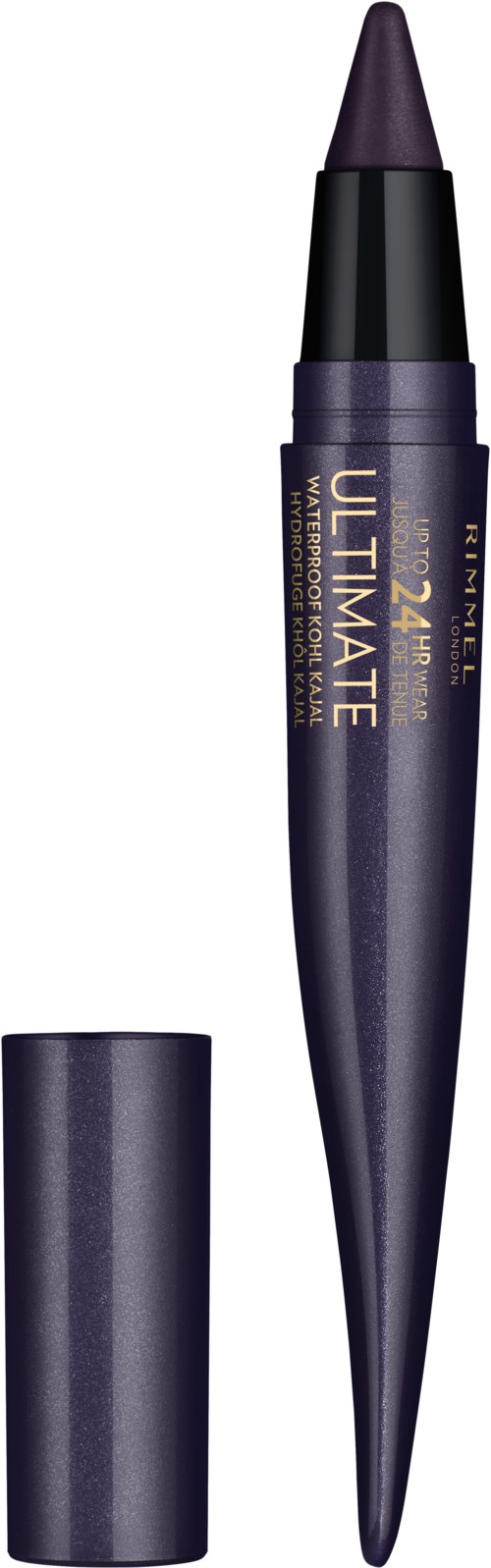 Ein lila flüssiger Eyeliner-Stift mit Deckel, beschriftet 'ULTIMATE' und '24H'.