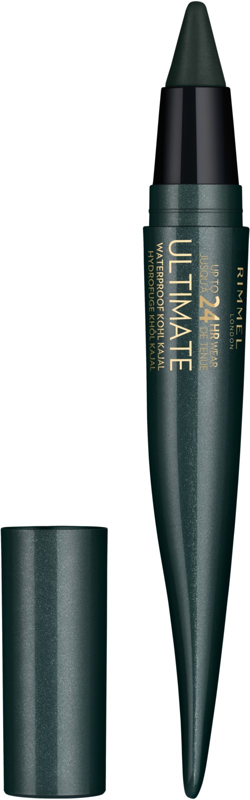 Ein Gel-Eyelinerstift ohne Deckel, spitz zum Auftragen, mit der Aufschrift 'ULTIMATE' an der Seite.