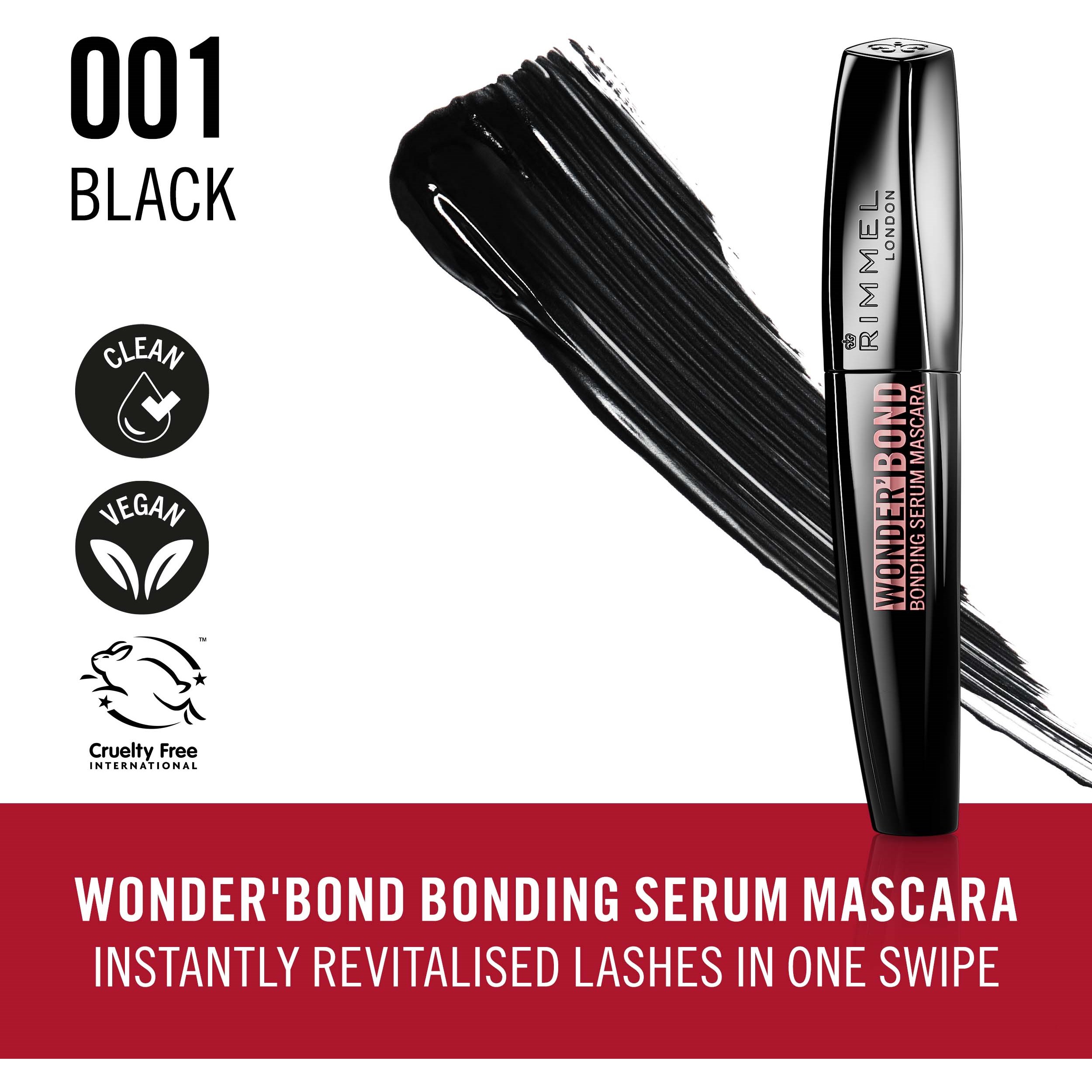 Alternativ bild 1 för Rimmel Wonder Bond Bonding Serum Mascara black 11ml