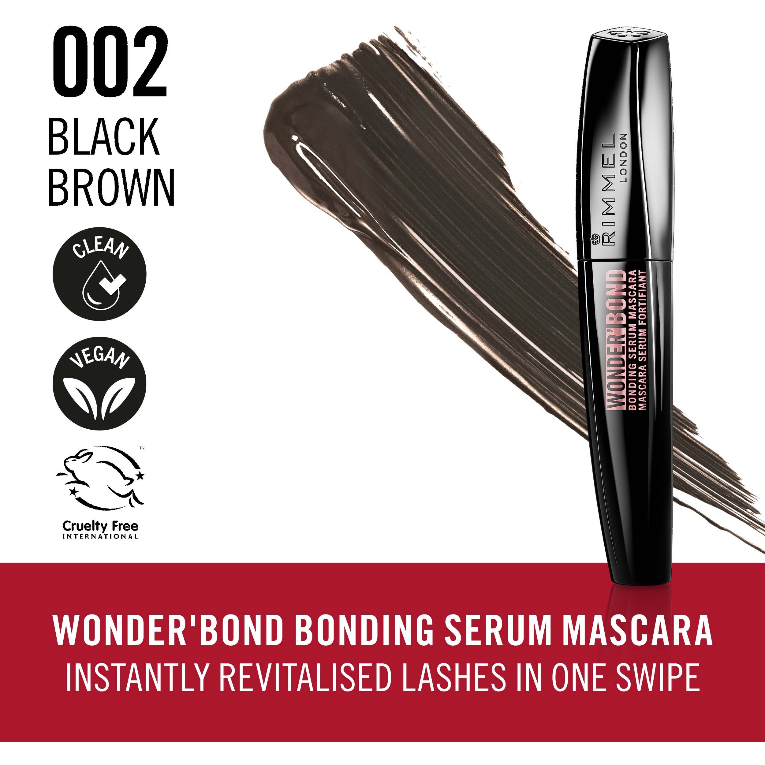 Alternativ bild 1 för Rimmel Wonder Bond Bonding Serum Mascara Brown Black 11ml